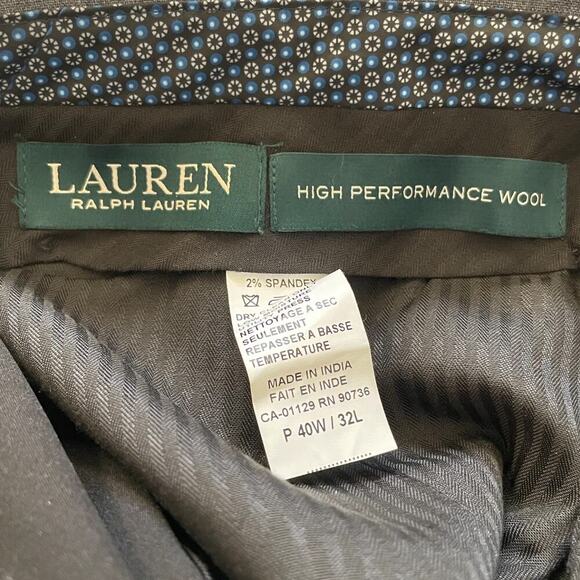 Lauren Ralph Lauren Men’s Dress Pants High Performance Wool Trousers Gray 40/32 - Picture 6 of 10